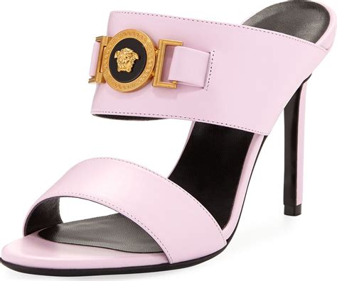 versace bladgoud pilar|Women's Versace Sandal Mules & Slides .